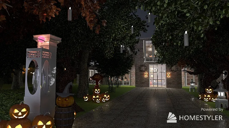 halloween birthday house 3d design renderings