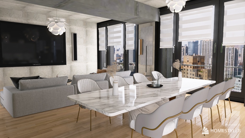 new concrete appartement 3d design renderings