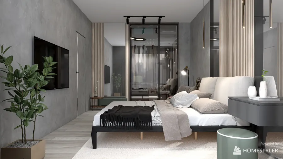 Спальня в Москва-сити 3d design renderings