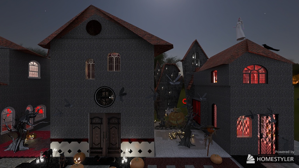 Horror Halloween 3d design renderings
