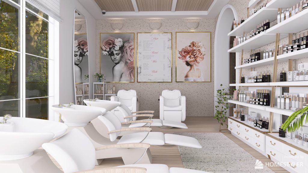 Belle Curls Salon 3d design renderings