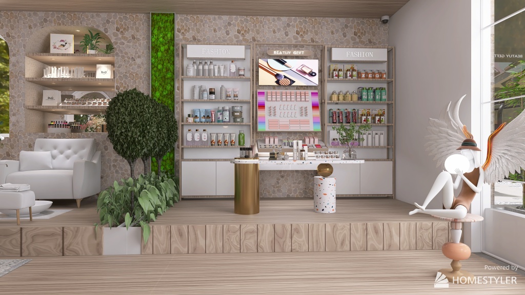 Belle Curls Salon 3d design renderings