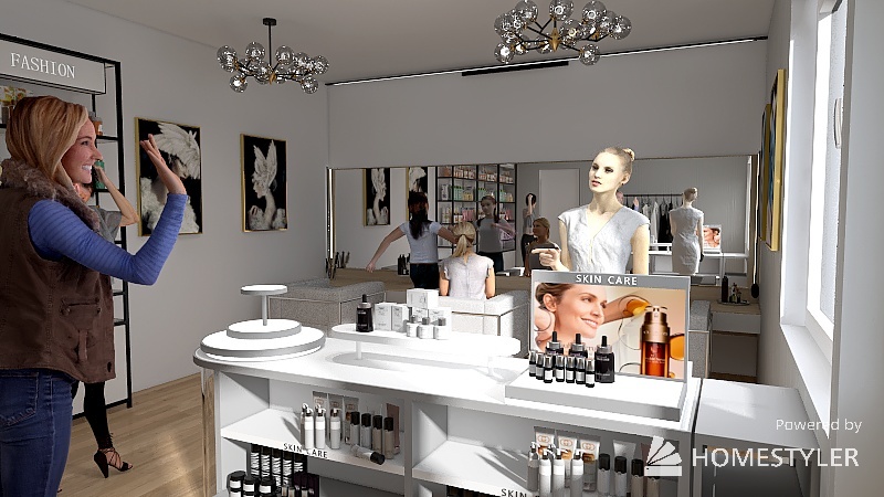 Salon fryzjerski 3d design renderings