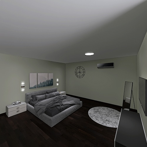 Спальня в темных тонах 3d design renderings