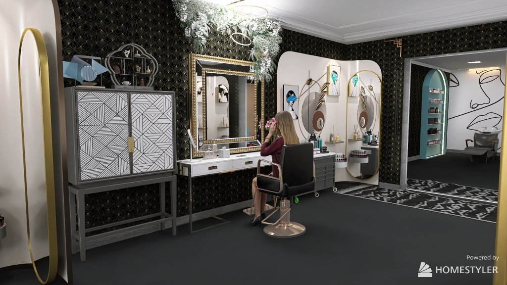 salon de belleza 3d design renderings