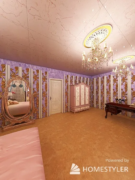 Princess's Bedroom Overload 3d design renderings