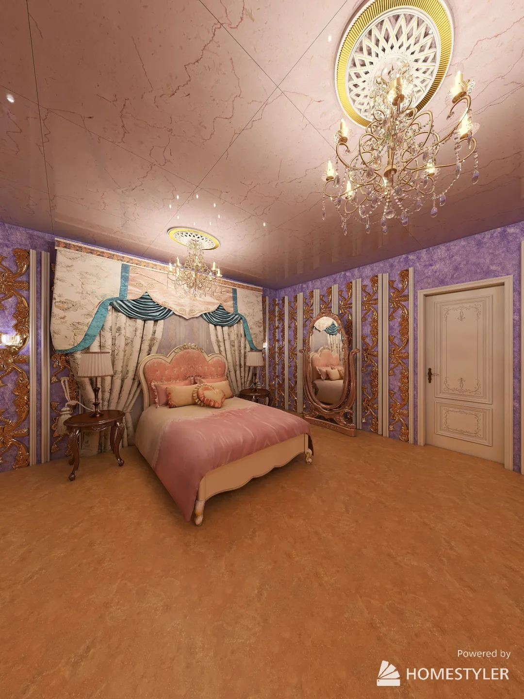 Princess's Bedroom Overload 3d design renderings