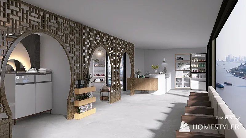 Salon, Shop and Massage center 3d design renderings