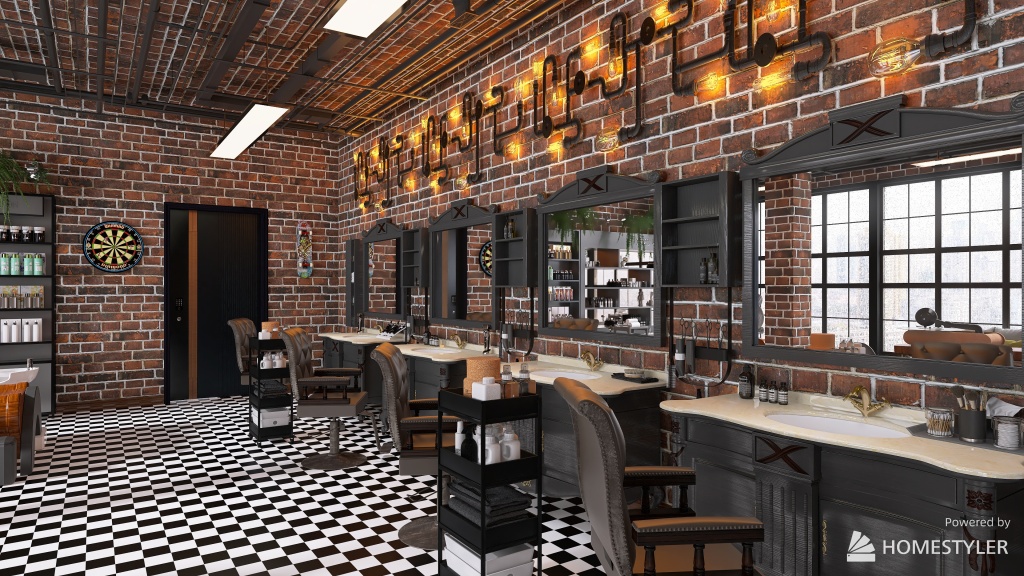 The Barber Shop 3d design renderings