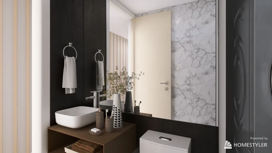 Bathroom and Laundry Room 3d design renderings