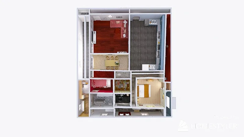 Mondrian House 3d design renderings