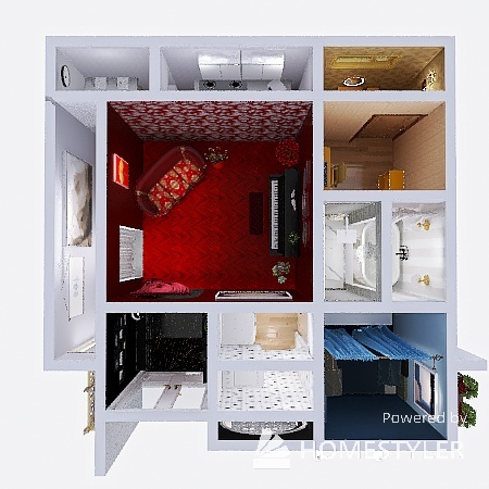 Piet Moderian house 3d design renderings