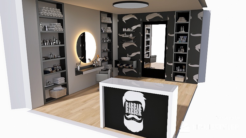 Barbar Barber Shop 3d design renderings