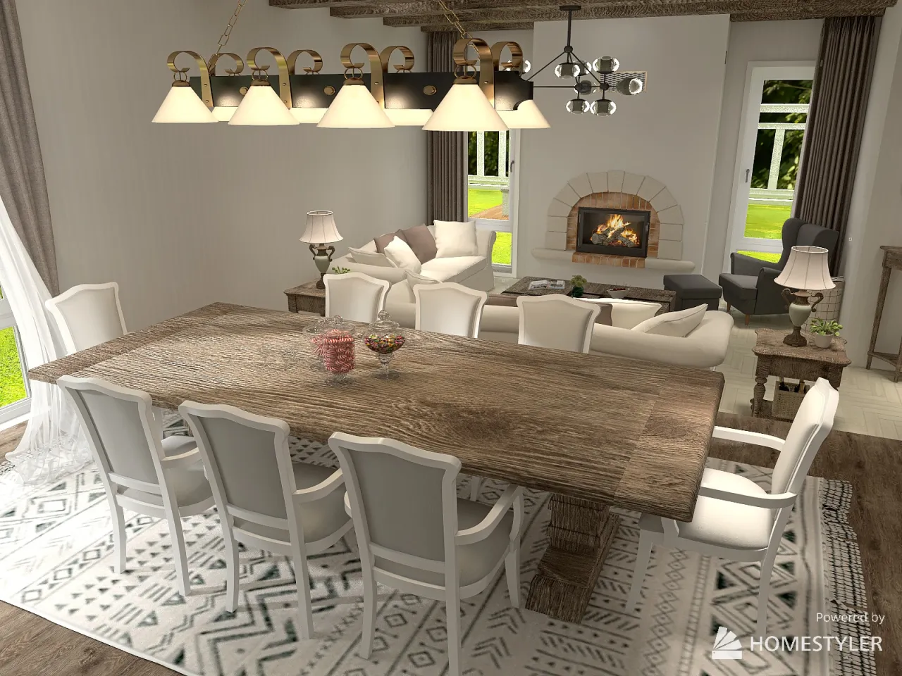 LivingDiningRoom 3d design renderings