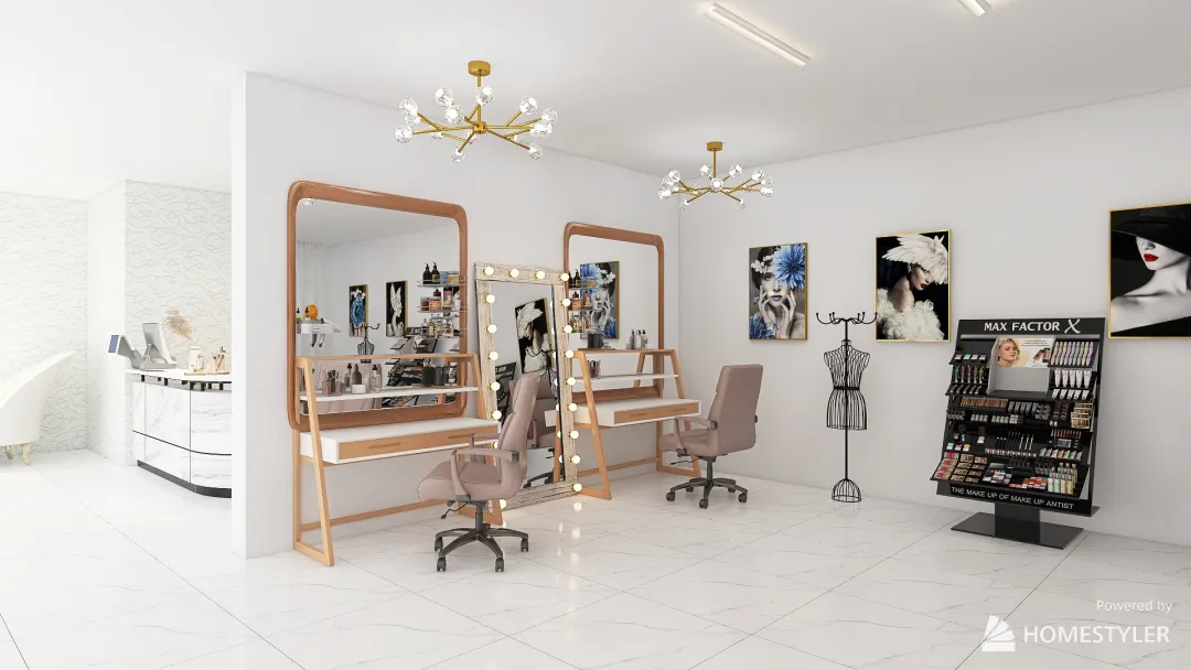 Beauty Salon for Patrons 3d design renderings