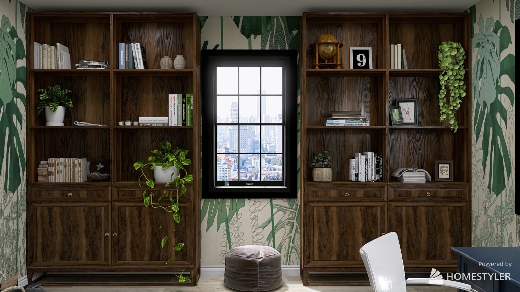 Office/library 3d design renderings