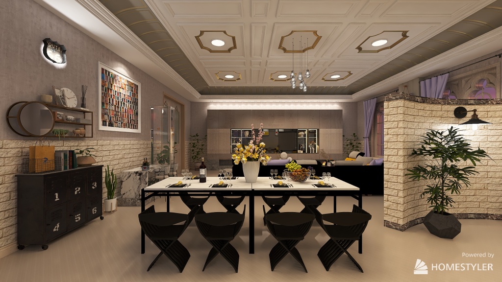 Living and Dining Room before 3d design renderings
