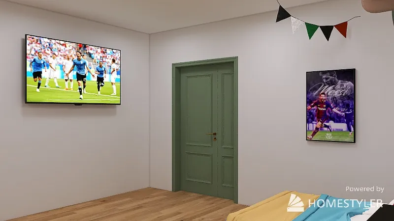 World Cup Decorated Room 3d design renderings
