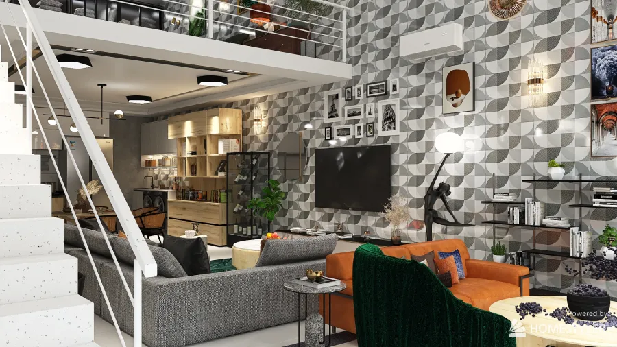 Loft Apartment 3d design renderings