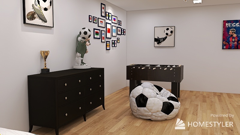 World Cup Decorated Room 3d design renderings