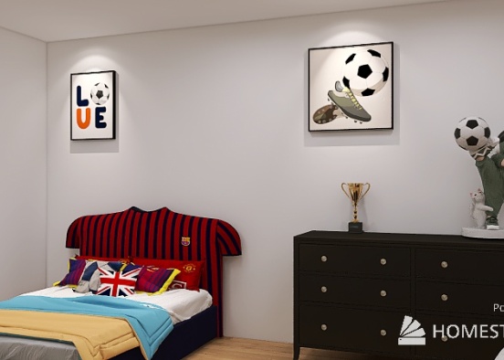 World Cup Decorated Room Design Rendering