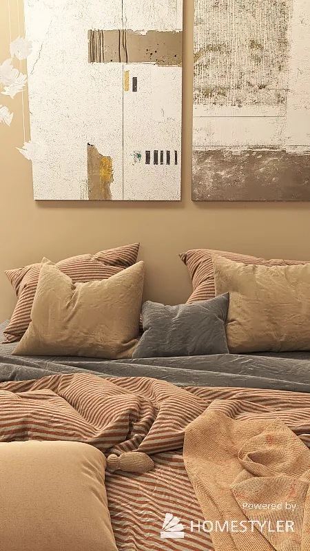 2 Bedroom Room/Living Area 3d design renderings