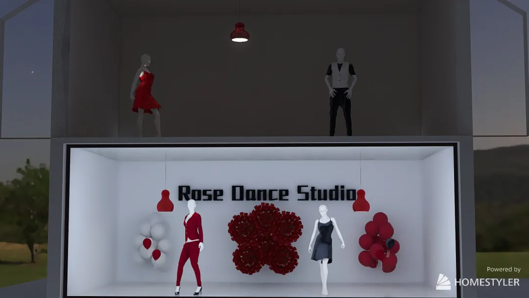 Dance Studio Window 3d design renderings