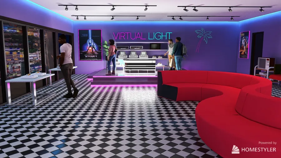 Virtual Light Electronic Store 3d design renderings