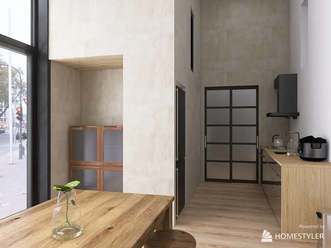 One floor private house for family 3d design renderings