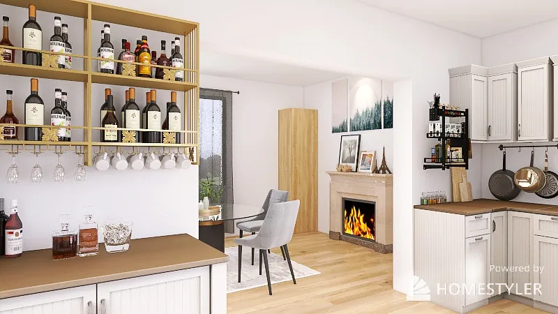Cozy Family Residence 3d design renderings
