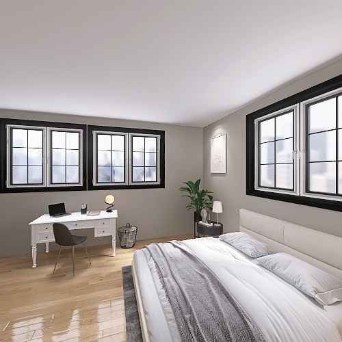 Dormitorio minimalista Design Rendering