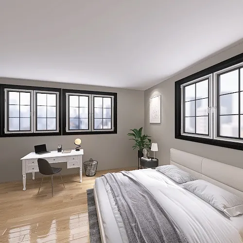 Dormitorio minimalista 3d design renderings