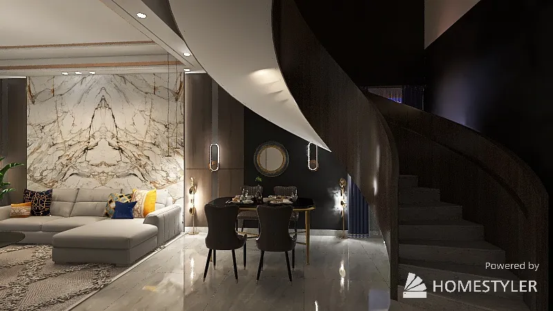 LivingDiningRoom 3d design renderings