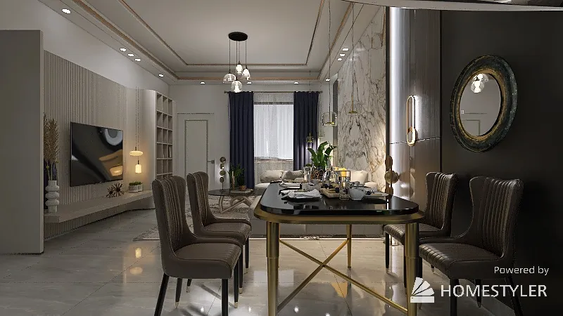 LivingDiningRoom 3d design renderings