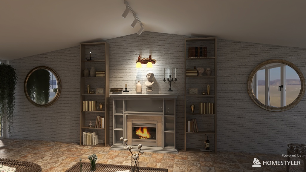 Cottage Living Room 3d design renderings