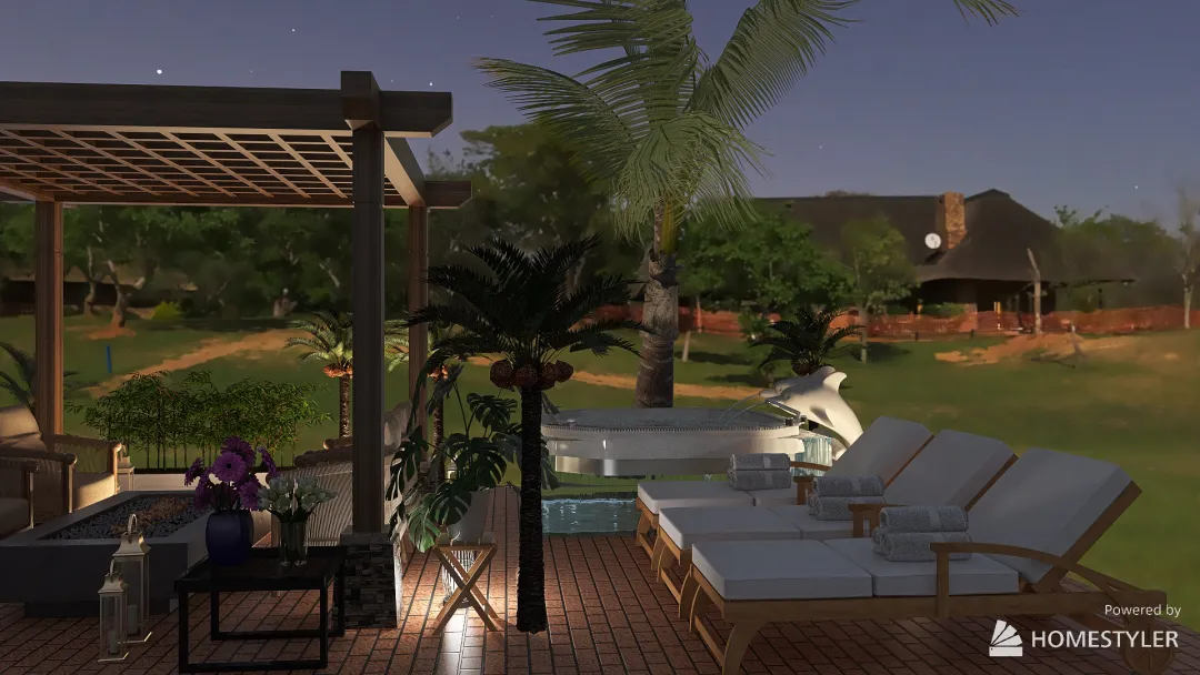 Patio and Pool 3d design renderings
