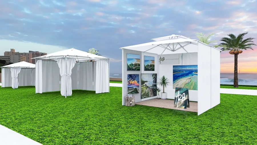 Mainsail Art Festival Pop-Up Shop 3d design renderings