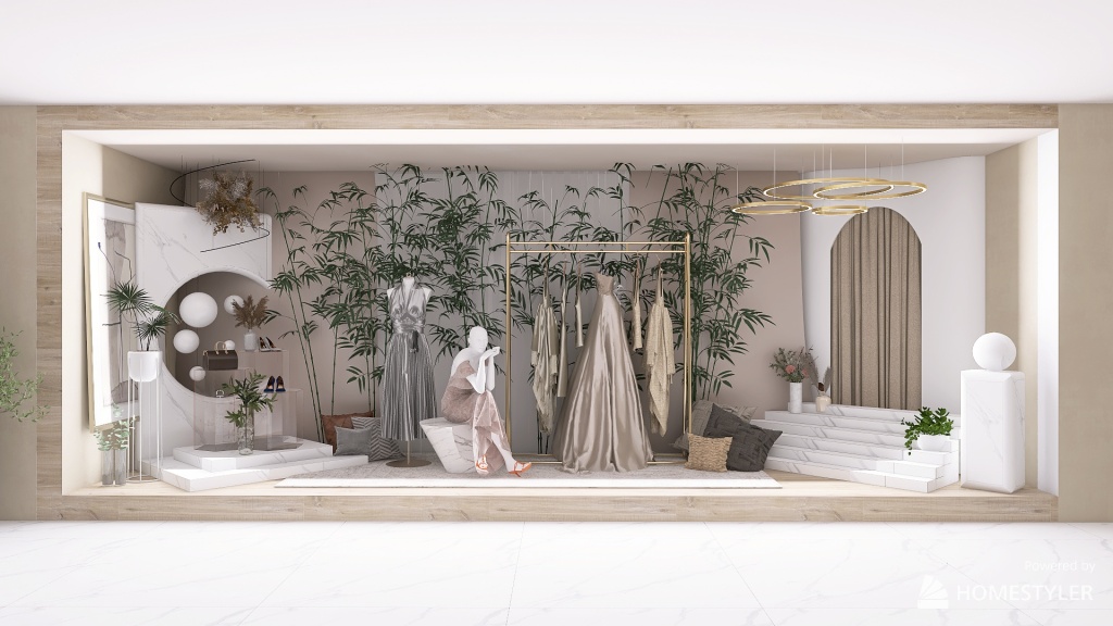 Natural Polished Storefront 3d design renderings