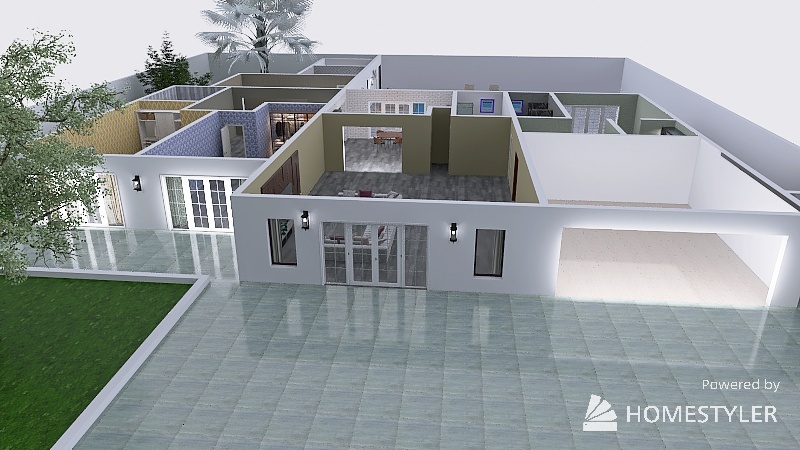 House with a pool 3d design picture 2138.67