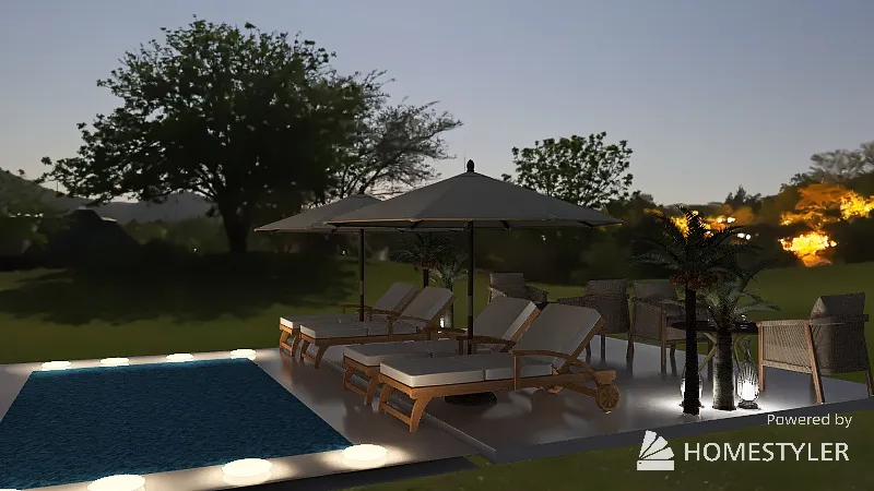Resort Pool 3d design renderings