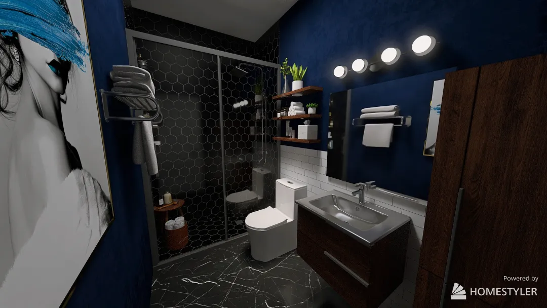 Modern Day Small Bathroom 3d design renderings