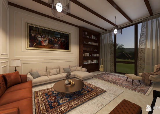 poetic living room Design Rendering