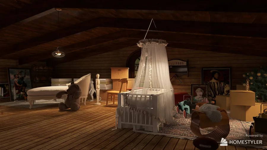 The attic 3d design renderings