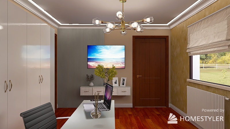 Office & Second Bedroom Design 3d design renderings