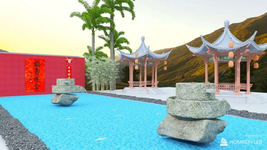 Asian Moon Festival 3d design renderings
