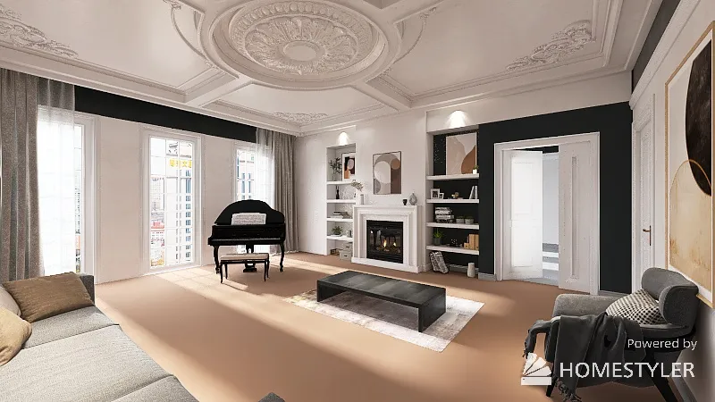 Classic Fancy Livingroom 3d design renderings