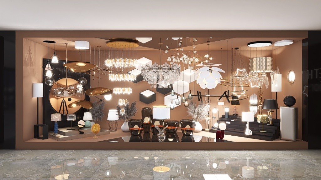 "Sweet home" interior salon 3d design renderings