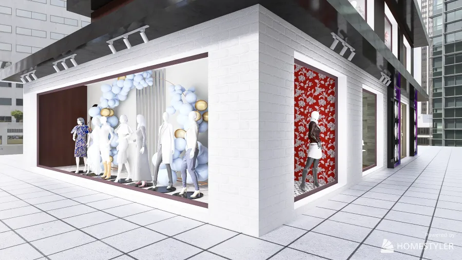 Salon Window Shop 3d design renderings