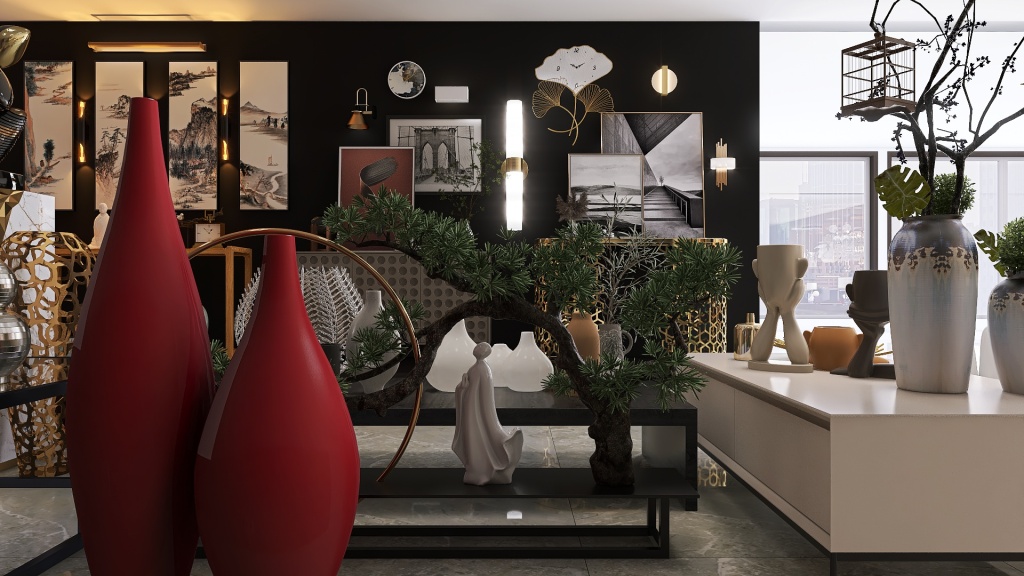 "Sweet home" interior salon 3d design renderings