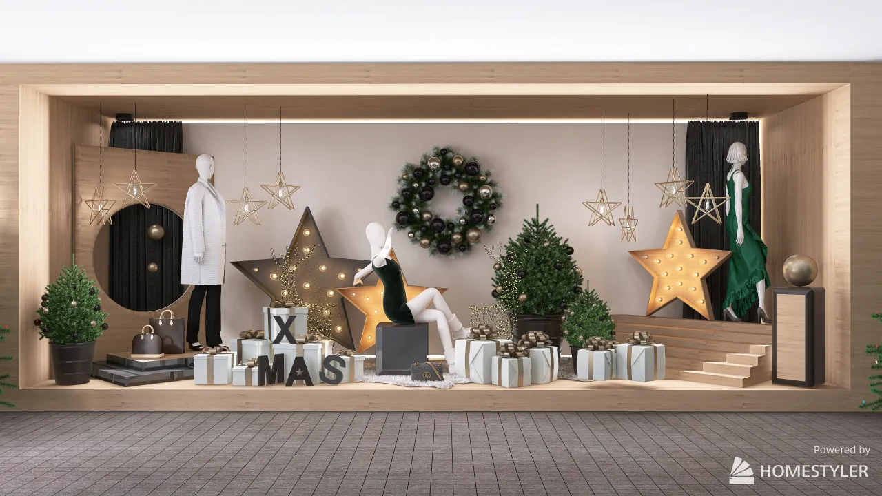 Christmas Display Window 3d design renderings